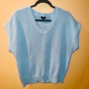 Ann Taylor Sky Blue V-Neck Sweater